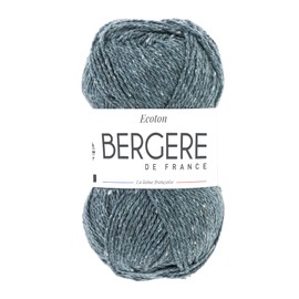 Bergère de France - ECOTON - Wool for Knitting and Crochet (50 g) - 100% Recycled Fibres - 3.5 mm - An Environmentally Friendly and Sustainable Yarn - Blue (INDIGO)