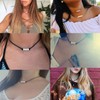 Women White 3 Cultured Freshwater Pearls Choker Necklace on Short