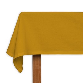Calicot Table Cloths 100% Cotton 63 Inch x 63 Inch Square Tablecloth Easter Washable Table Cloth for Kitchen Dining Tabletop, Parties & Camping (Nugget Gold)