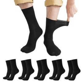 CooTooLa Men's Crew Business Socks Cotton Men's Socks Summer Socks Breathable 43-46, black, 43 - 46