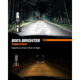 SEALIGHT 9003 LED Bulb for Fog Light and Powersports Headlights, 24000LM Super Bright, 2 Pack