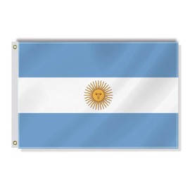 Argentina Small Flag,12×18 Inch Two Layer Fabric Small Banner,1×1.5 FT Argentine Nautical Decor,Mini Digital Printed 150D Polyester Banner With Brass Grommet