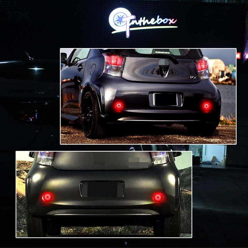 GTINTHEBOX Red Lens Led Rear Bumper Reflector Tail Brake Stop