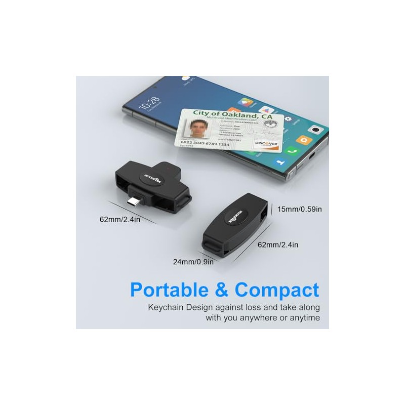USB C DOD - Lector de tarjetas inteligentes CAC de