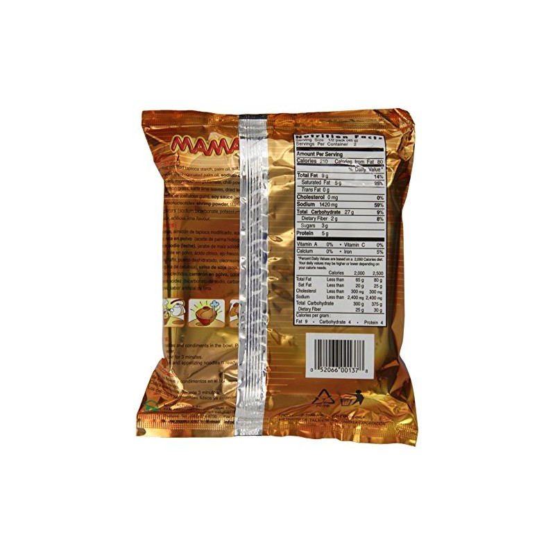 Mama Instant Noodle, Creamy Tom Yum Spicy Flavor, 3.17 Ounce