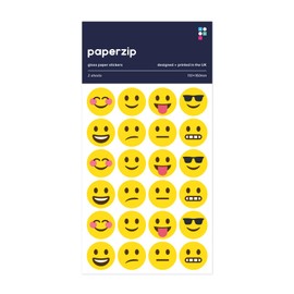 PAPERZIP - Happy and Sad Emoji Faces – 48 Stickers for Children, Teachers, Parents