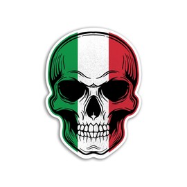 2 x 10cm Italy Skull Stickers - Italian Europe Flag Travel Holiday Pirate Funny Kids Girls Boys Men Women Scrapbook Sticker #82056