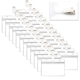 XP Design Name Badge Clip Band Clip Name Holder Moving Pocket ID Card Name Tag Case Name Badge Holder Pass Case (White 24 Set)