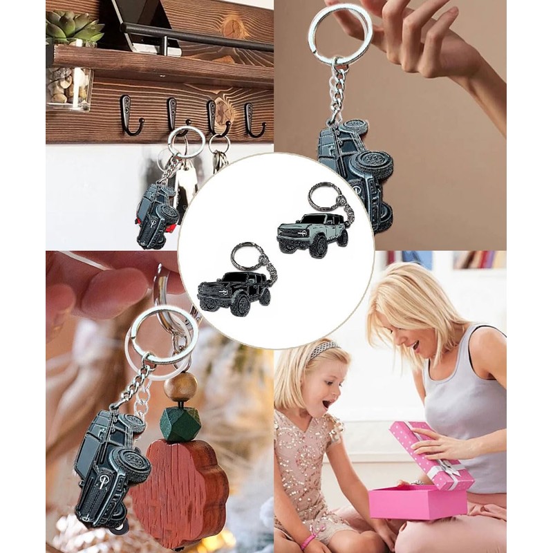 Car Keychain, Stainless Steel Car Key chain（Grey）