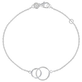 Les Poulettes Jewels - Sterling Silver Bracelet Two Circles - Small Model