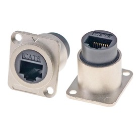 HangTon - Conector RJ45 impermeable, Ethernet Cat6, Paquete de 5 conectores hembra a hembra, IP65