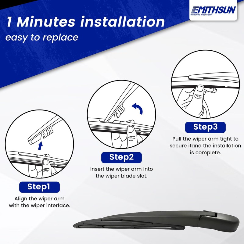 EMITHSUN® 14" Rear Wiper Blades, Streak-free OEM Back Wipers