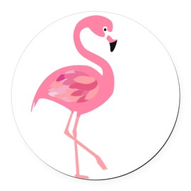 CafePress Flamingo 5.5" Round Car Magnet Magnetic Bumper Display