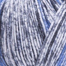 Variegated Yarn 55% Cotton,45% Poliacrylic,50g(1.76 Oz),160m(174 Yds) Soft & Smooth Yarn Sport – Fine(2) for Crocheting, Knitting, Amigurumi,Blankets,Garments (Denim Sprinkle, Denim Solis Pack 1)