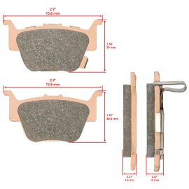 Caltric Brake Pads for Honda 650 TRX650 TRX650FA Rincon Rear Brakes 2004-2009