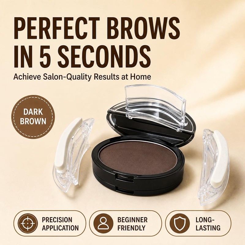 Eyebrow Powder, Eyebrow Stamp, Waterproof Eyebrow Stamp Powder Seal, Achieve