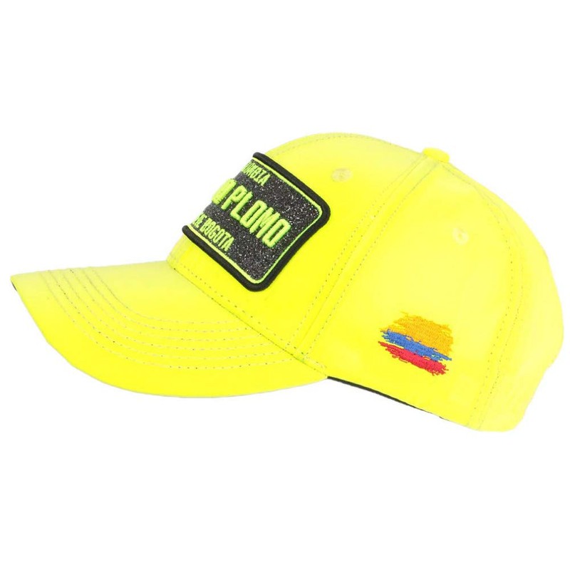 Plata o Plomo Neon Yellow and Rhinestone Black Baseball Cap