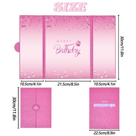 Crenics - Decoración de cumpleaños rosa fuerte para mujer, alternativa creativa para el registro de invitado de cumpleaños, libro de firma de feliz cumpleaños, 18 x 12 pulgadas, impresionante regalo