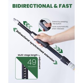 VOOMEY 3-5.9 ft (0.95-1.8m) Dual Extending 50 Point Adjustable Extension Pole for Paint Roller Frames | Heavy-Duty Telescopic Extension Pole | Multi-Purpose Tool for Dusting, Painting & Mores