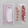 24Pcs White French Tip Press on Nails Short Gilding Fake