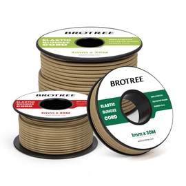 Brotree Rubber Cord Rubber Cord 3 mm x 10 m Elastic Thread Rubber Cord Expander Rope for DIY, Crafts, Jewellery, Bracelets, Necklaces, Tent, Backpack - Khaki