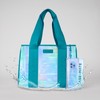 Beach Tote With Phone Pouch:_Emerald Blue Soap Bubble™