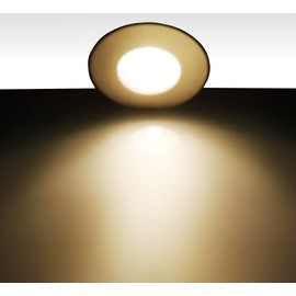 Trango Set of 3 6729IP65-032MO LED Recessed Spotlights IP65 Brushed Stainless Steel Including 3x 5 Watt 3000K Warm White Ultra Flat LED Module for Bathroom, Shower, Recessed Spotlights, Ceiling