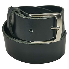 BELT UP Mens 100% Real Leather 1.25 Inch Plain Casual Smart Trouser Belt Black X Large