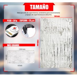 WITRET 5 Piezas Manta Termica Supervivencia, Campamento Accesorios, 160x210cm Cobija Termica de Camping Accesorios, Resistente al Agua al Sol al Desgarro Fácil de Llevar