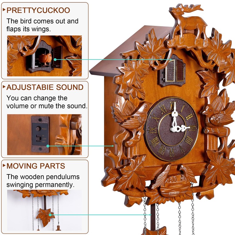 Kendal Large Handcrafted Wood Cuckoo Clock MX015-1