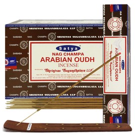 Arabian Oudh Incense Sticks and Holder Bundle - Satya Incense
