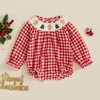 Ysfanwuxi Baby Girl Smocked Christmas Outfit Santa Claus Smocked Bubble