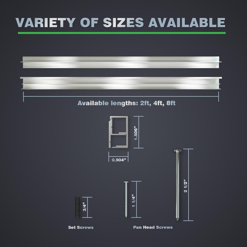 Hovr Solutions Classic 23.75” (2-Foot), Aluminum Floating Shelf Bracket System,