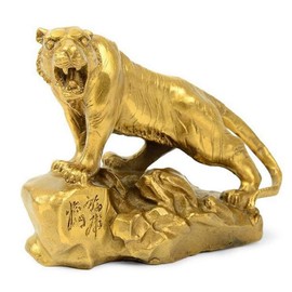 YISHUI HP0015 Feng Shui Tiger Figurine, Copper Medium Size White Tiger, Tiger, Feng Shui Goods, Feng Shui Accessories, Feng Shui Accessory, Housewarming Gift, Gift