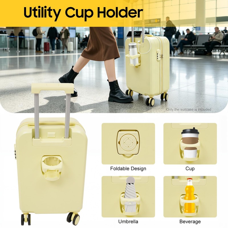 20 Inch Carry On Luggage Suitcase, Lightweight Hardshell Travel Suitcase