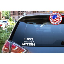 Sunset Graphics & Decals I Love Someone with Autism Decal Vinyl Car Sticker | Cars Trucks Vans Walls Laptop | White | 6 inches | SGD000300