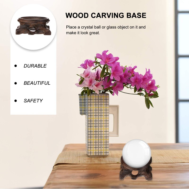 DOITOOL Wooden Stand for Crystal Sphere Quartz Ball Holders Wood