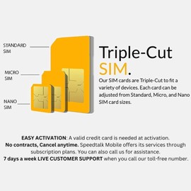 Speedtalk Mobile Data SIM Card - 6GB High Speed Data only 90-Day Broadband Plan 5G 4G LTE Network Compatible with IoT & M2M Devices - Hotspot WiFi MiFi Computers | Triple Cut SIM (6GB Data | 90 Days)