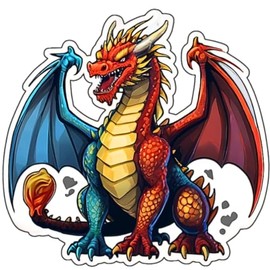 Dragon Stickers for Water Bottle 3in, 3Pcs Waterproof Vinyl Kawaii Animal Stickers for Laptop Skateboard Scrapbooking Journal Luggage Bike,Phone,Dragon Stickers for Kids Adults.(R4)