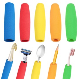 Pack of 5 EVA Foam Grip Hoses, 5 Colours Non-Slip - Soft Grip Aid for Pens, Cutlery & Tools - Washable EVA Foam Tubes Universal Grip Protector