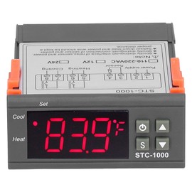 STC-1000 All-Purpose Digital Temperature Controller, Cooling and Heating Thermostat with NTC Sensor for Homebrewing Brew Fermenter Fridge Incubator Greenhouse(24V), Thermostat