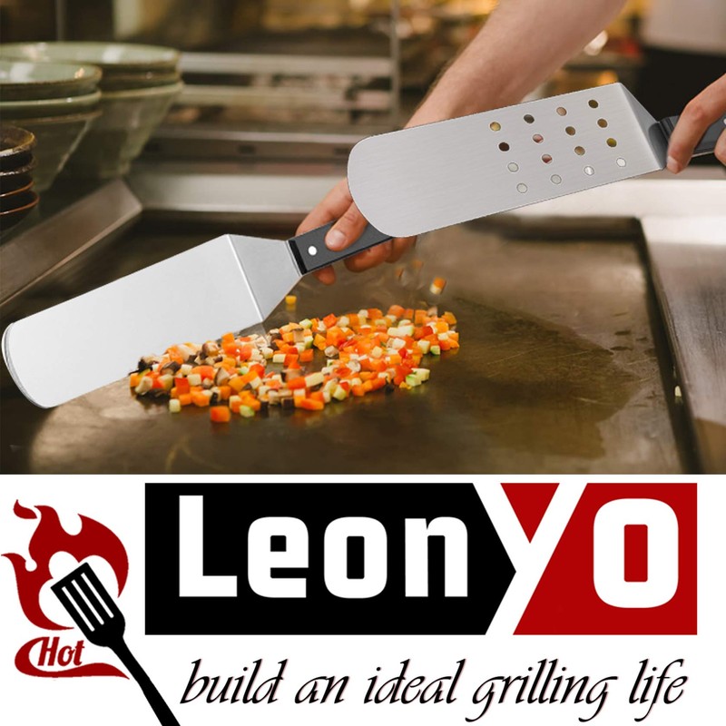 Griddle Accessories Set of 5, Leonyo Stainless Steel Grill Griddle
