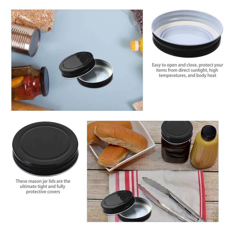 24 Pack Metal Jar Lids for Mason Jar Regular Mouth,