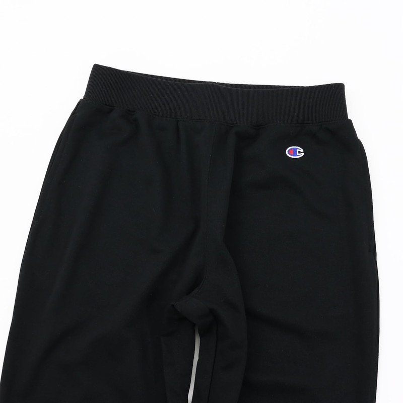 Champion C3-YS250Z Men's Sports Fleece Lined Logo Long Pants, Black