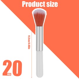 20PCS Fluffy Makeup Brushes Set Portable Foundation Blending Brush Professional Concealer Blush Powder Bronzer Applicator Travel Brushes for All Face Makeup Foundation Concealer Build Coverage