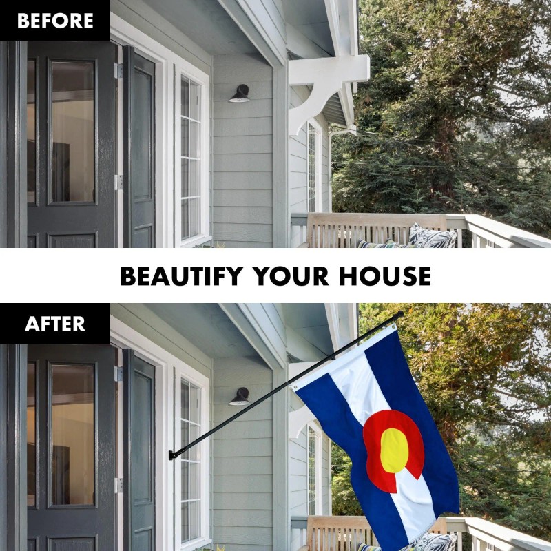UD_G128 Combo Pack: 5 Ft Tangle Free Aluminum Spinning Flagpole