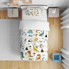 DJDEA Toddler Duvet Cover Set 120x150cm, Dinosaur Pattern Print Duvet