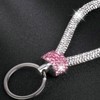 Generic Rainbow Silver Rhinestone Keychain Sparkle, Bling Glitter Crystal Lanyard
