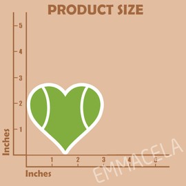 (3PCS) Tennis Heart Sticker Tennis Stickers Decals, Tennis Sport Sticker for Tennis Players, Tennis Team– Waterproof Vinyl Decal for Books Laptop Phones Tumblers Water Bottles, Size 3 x 2.8 Inch