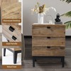 Wnutrees Farmhouse Nightstand Wood Bedside Table with 3-Drawers Bedside End
